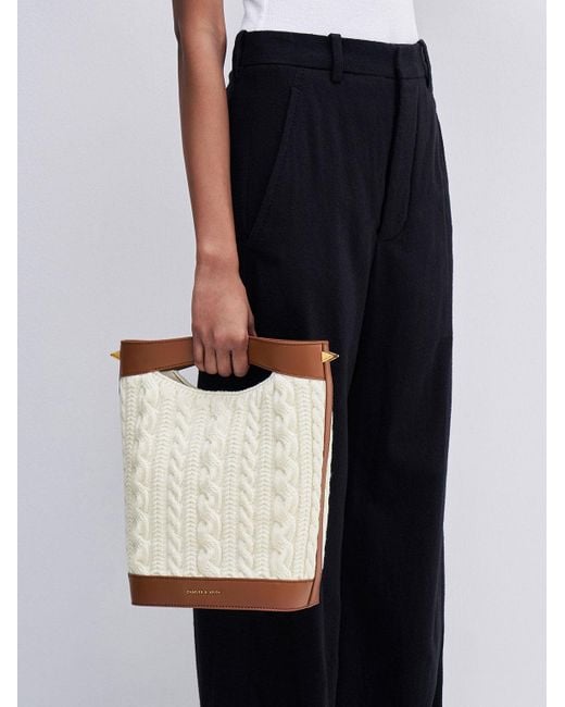 Charles and keith cheap textured tote bag