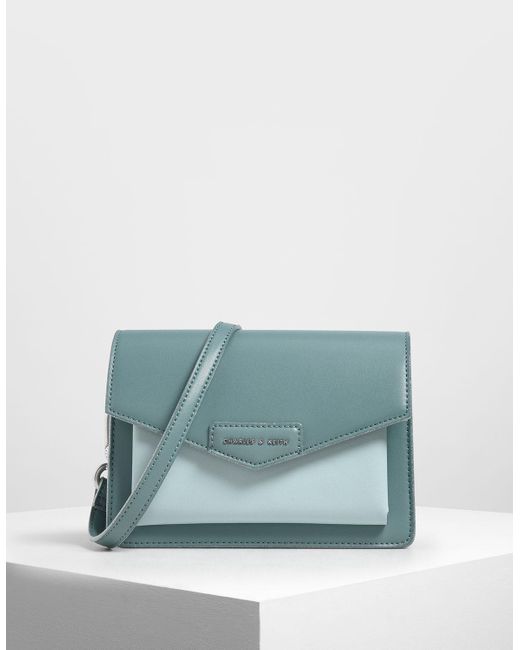 Charles & Keith Front Flap Crossbody Bag in Blue Lyst