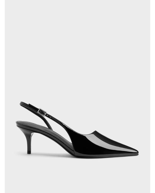 Charles & Keith Multicolor Patent Pointed Slingback Pumps