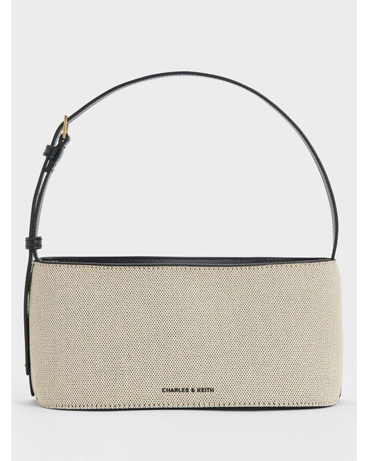 Charles & Keith Multicolor Wisteria Canvas Elongated Shoulder Bag