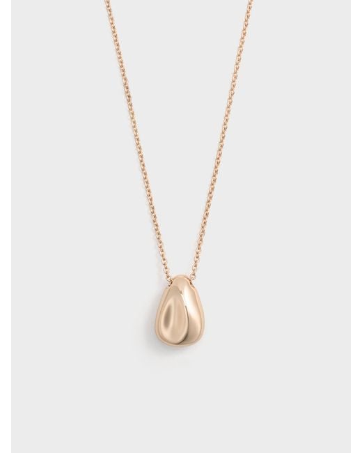 Charles & Keith White Donora Sculptural Pendant Necklace