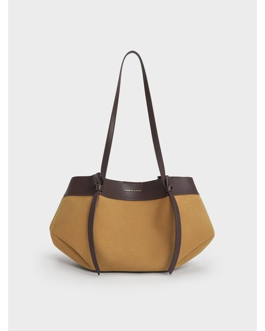 Charles & Keith White Calla Faux Suede Tote Bag