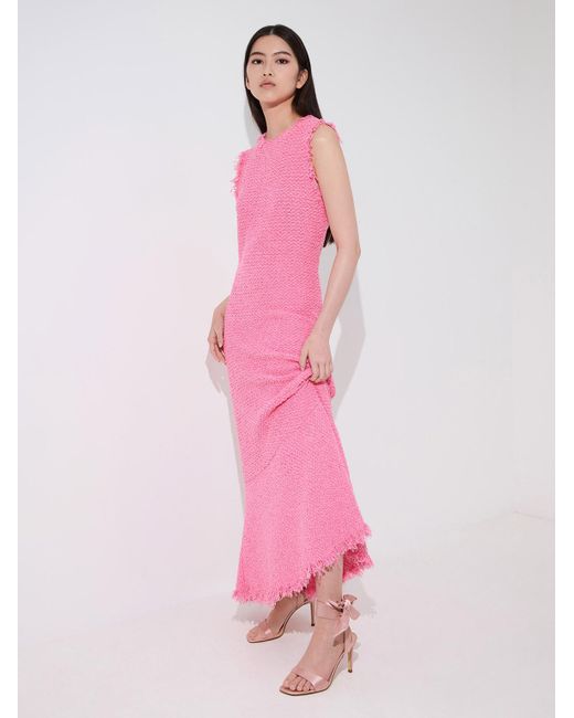 Charles & Keith Pink Eliana Satin Tie-around Heeled Sandals