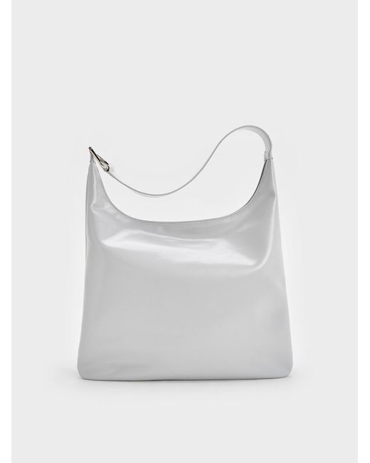 Charles & Keith Gray Lumen Slouchy Hobo Bag