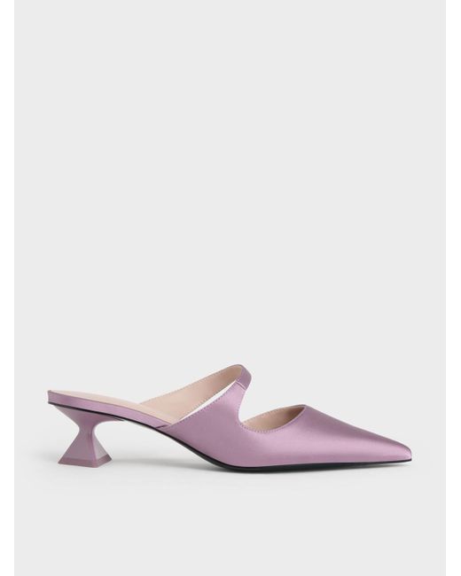charles and keith purple heels