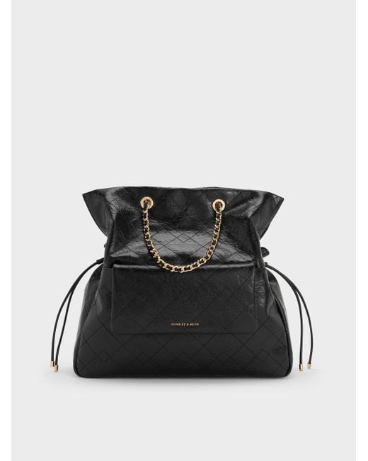 Charles and Keith Drawstring Backpack Buy Charles & Keith Classic Drawstring Backpack Cognac CK2  main image 2