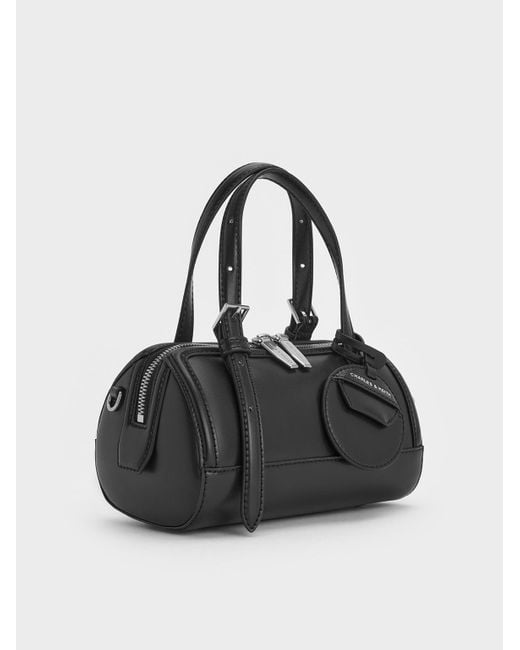 Charles & Keith Black Enola Bowling Bag