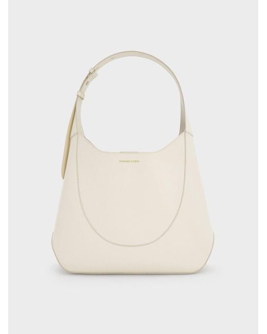 Charles & Keith Natural Sigrid Hobo Bag