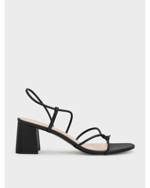 Charles & Keith Black Meadow Strappy Block Heel Sandals