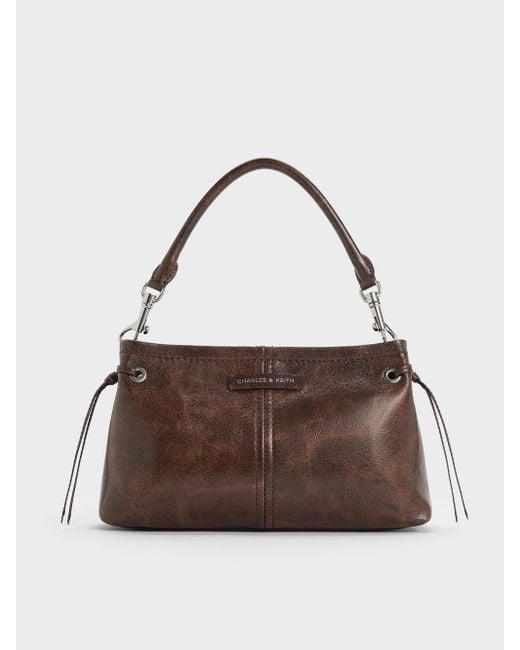 Charles & Keith Brown Noane Top Handle Bag
