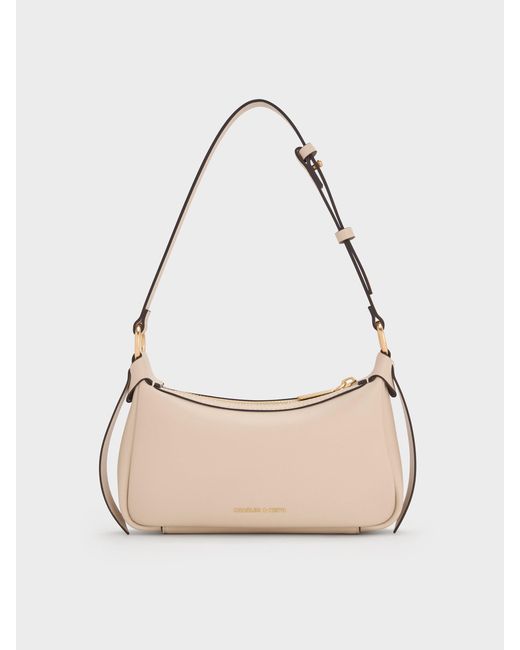 Charles & Keith Natural Mini Calla Shoulder Bag