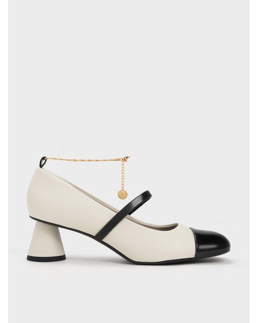 Charles & Keith Natural Delicate Chain-link Mary Jane Pumps