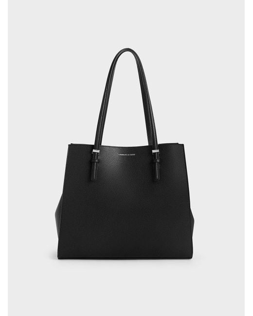 Charles & Keith Black Sansa Tote Bag