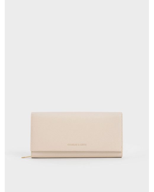 Charles & Keith Natural Muriel Front Flap Long Wallet