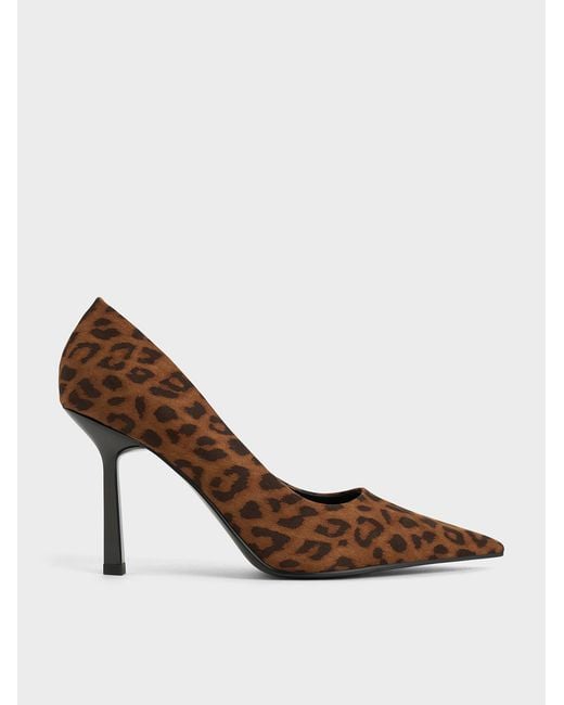 Charles & Keith Brown Leopard-Print Pointed-Toe Pumps