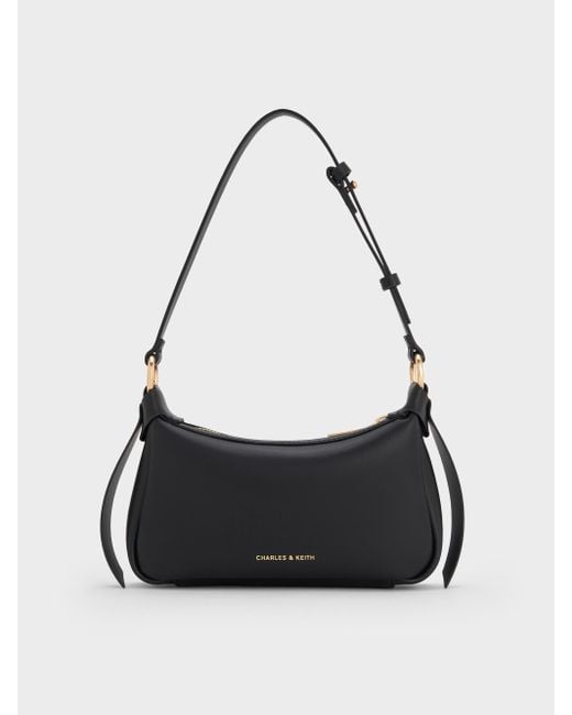 Charles & Keith Black Mini Calla Shoulder Bag