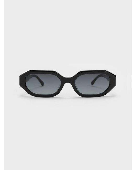 Charles & Keith Black Gabine Oval Sunglasses