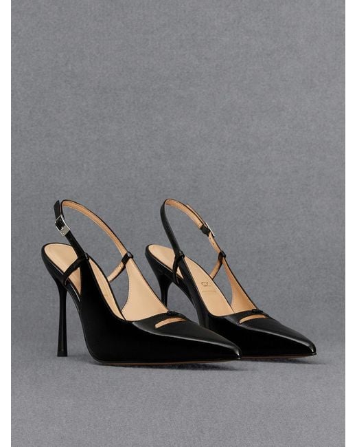 Charles & Keith Multicolor Leather Pointed-toe Slingback Pumps