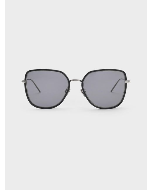 Charles & Keith Gray Lisbeth Butterfly Sunglasses