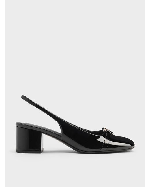 Charles & Keith Multicolor Dorian Patent Bow Slingback Pumps