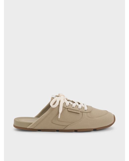Charles & Keith White Lace-Up Sneaker Mules
