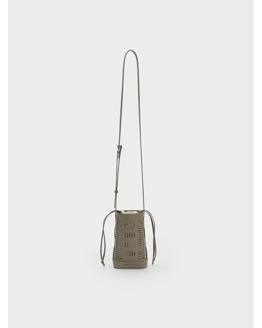Charles & Keith White Delphi Cut-out Phone Pouch