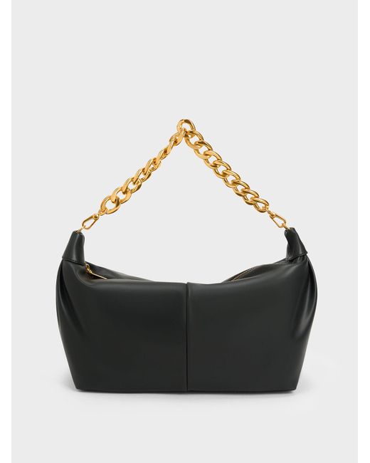 Charles & Keith Chunky Chain Link Hobo Bag in Black Lyst