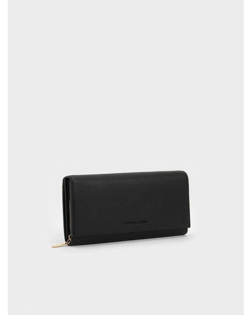 Charles & Keith White Front Flap Long Wallet
