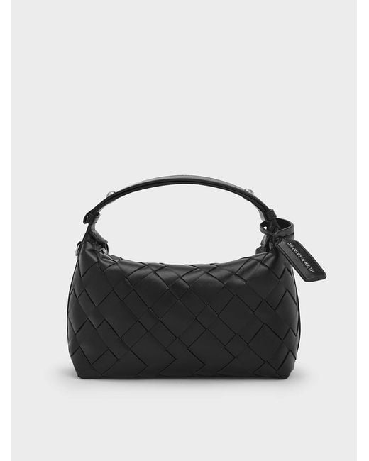 Charles & Keith Ivette Woven Shoulder Bag in Black | Lyst