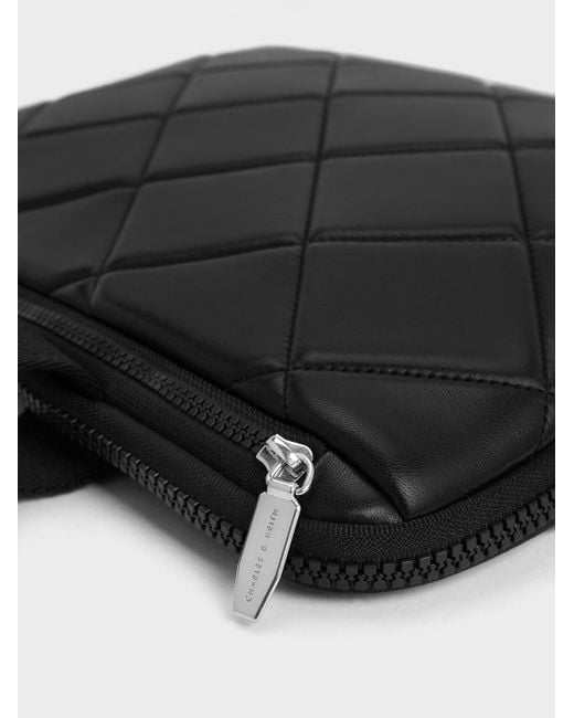 Charles & Keith Black Aubrielle Quilted Laptop Bag