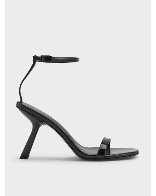 Charles & Keith Multicolor Patent Slant-heel Ankle-strap Sandals