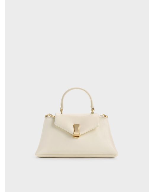 Charles & Keith Natural Micro Lilibet Top Handle Bag
