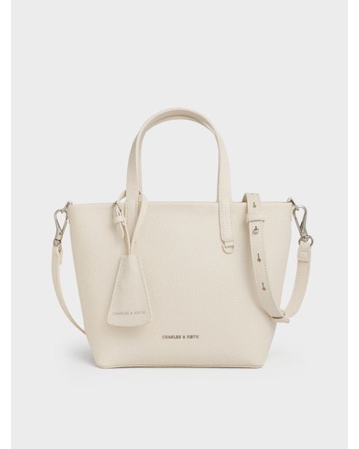 Charles & Keith Natural Mini Beryl Tote Bag