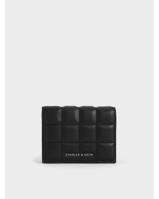Charles & Keith Black Quilted Mini Wallet