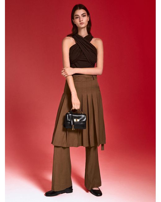 Charles & Keith Black Mini Kerry Chain-Handle Crossbody Bag