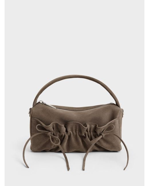 Charles & Keith Multicolor Reese Ruched Bow Top Handle Bag