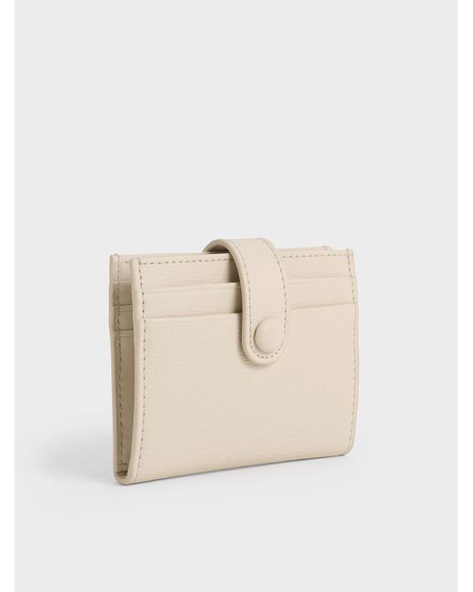 Charles & Keith Natural Snap Button Card Holder
