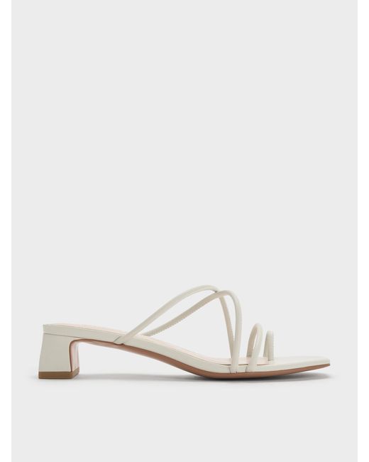 Charles & Keith White Meadow Strappy Toe Ring Sandals