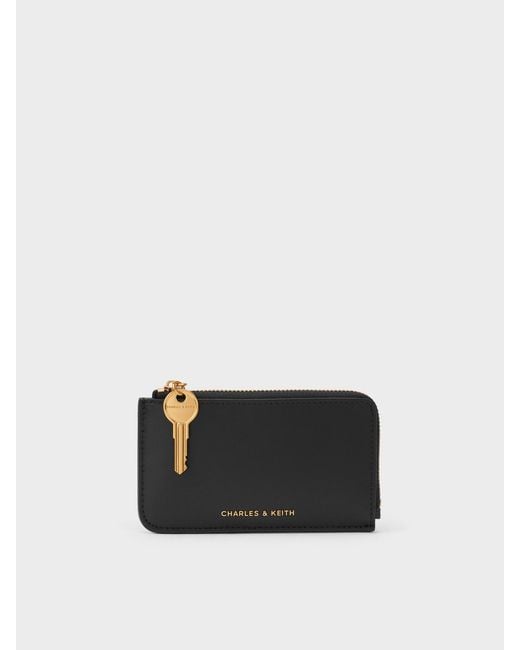 Charles & Keith White Lane Key Zip-Around Wallet