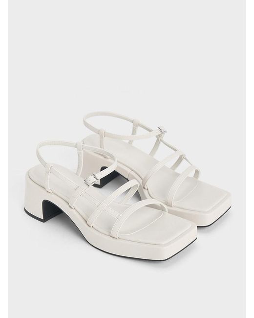 Charles & Keith White Selene Strappy Sandals