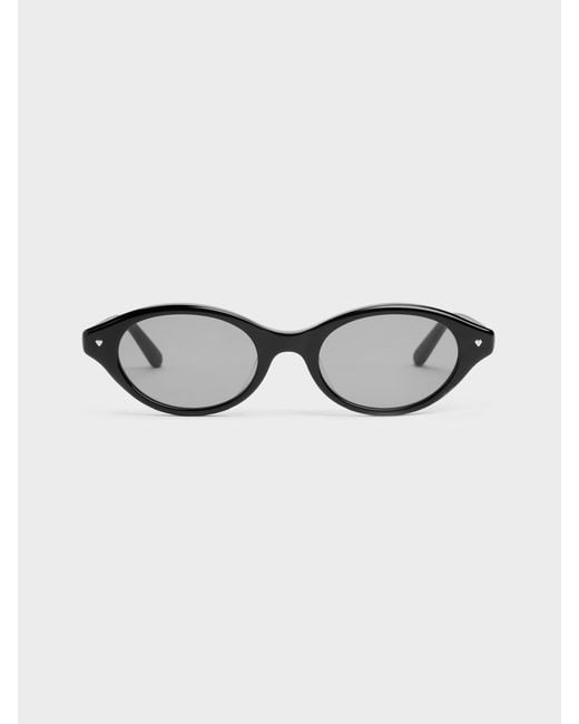 Charles & Keith Black Pecola Oval Sunglasses