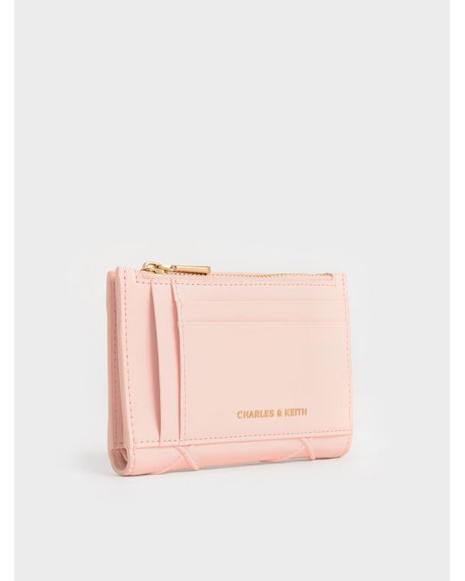 Charles & Keith Pink Eleni Quilted Wallet