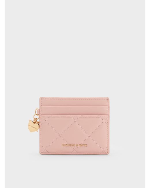 Charles & Keith Pink Arrietty Quilted Card Holder
