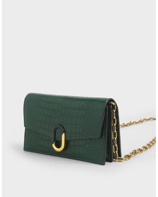 charles & keith croc effect small wallet