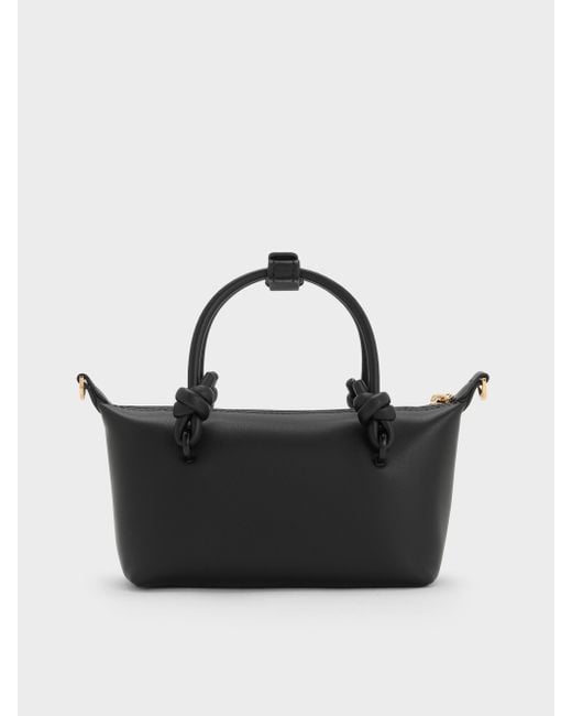 Charles & Keith Black Sammie Knotted-Handle Tote Bag