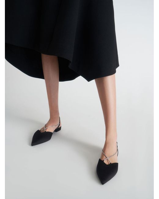 black slingback flat shoes