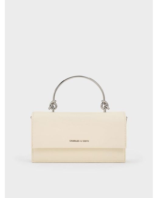 Charles & Keith Natural Kristine Sculptural-handle Long Wallet