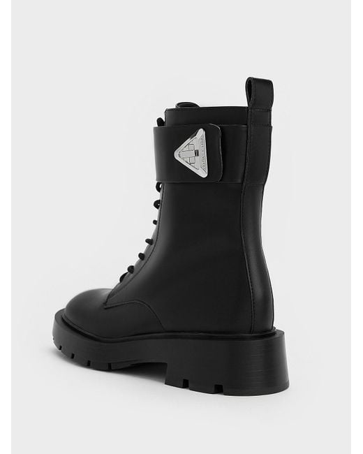 Charles Keith Trice Metallic Accent Ankle Boots in Black Lyst