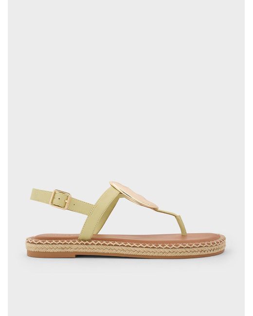 Charles & Keith Multicolor Metallic Oval Espadrille Sandals