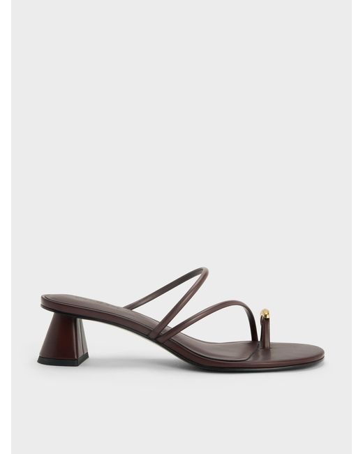 Charles & Keith Multicolor Toe-ring Strappy Heels